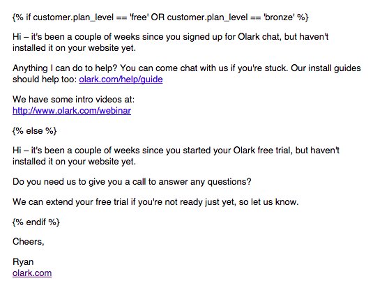 Customer onboarding - Check-in emails