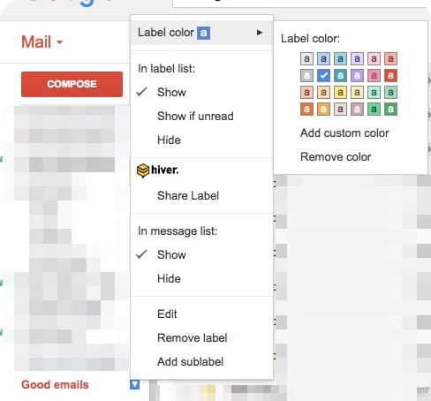 Color coding Gmail labels