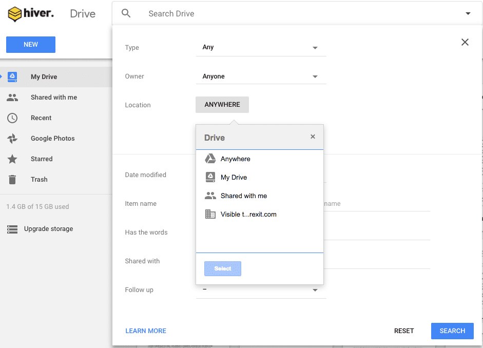 Google Drive - advanced search