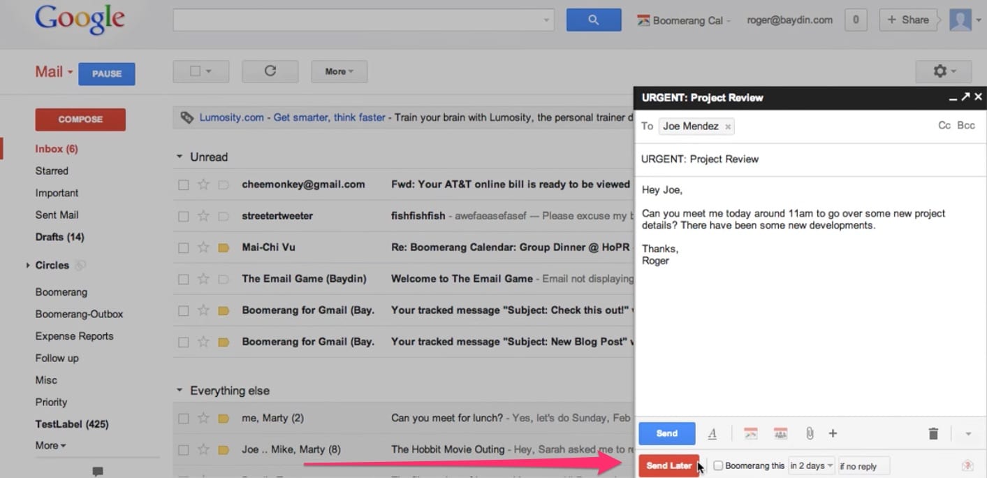 Boomerang - Chrome extensions for scheduling emails