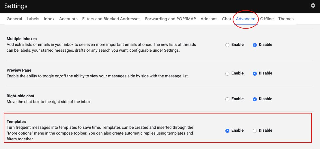 Templates - Organize Gmail