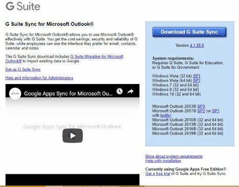 G suite sync for microsoft outlook 