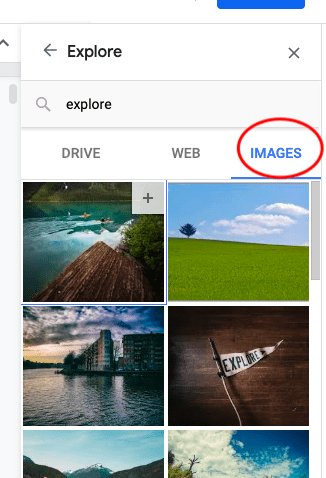 Find licensed images using the Explore option - Google docs tips