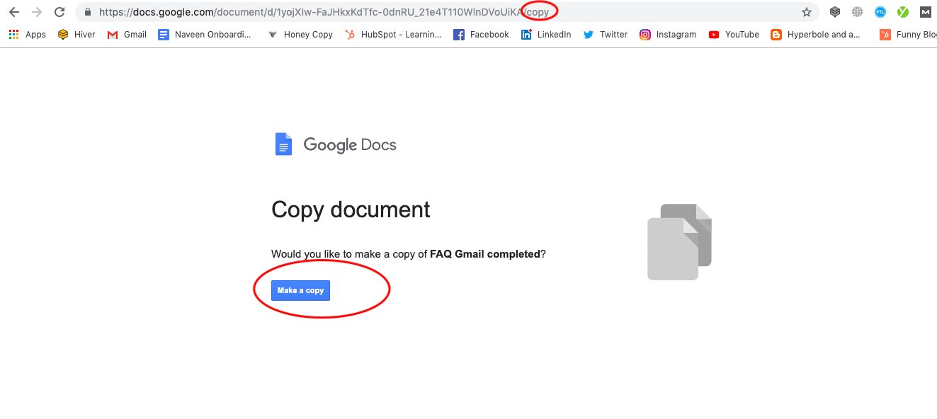 Make a copy - Google docs tips