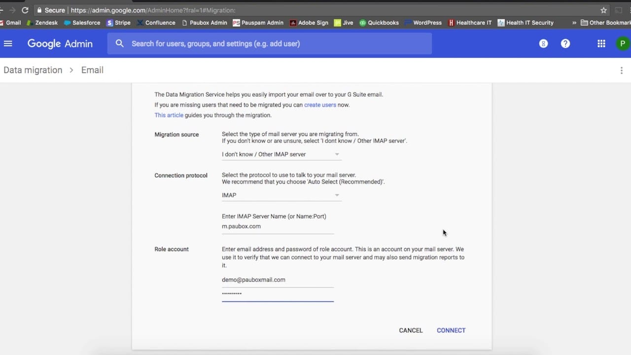 Outlook to G Suite Migration using DMS