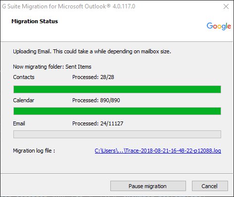 Process to migrate from Outlook to G Suite
