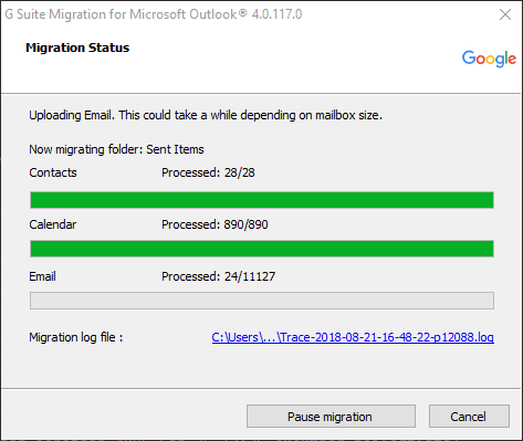 Process to migrate from Outlook to G Suite