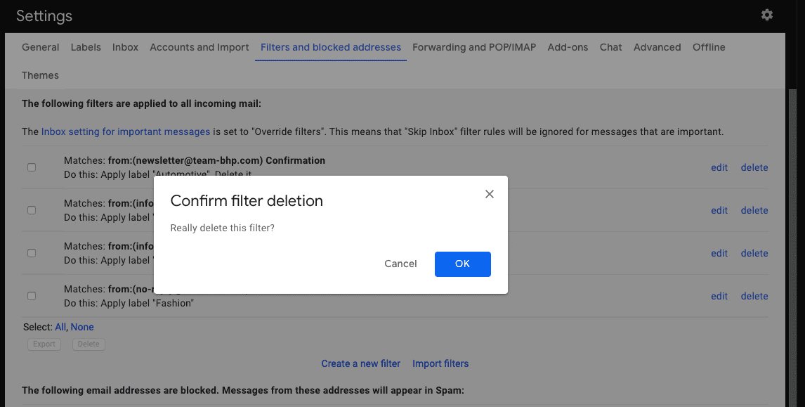 Gmail filters_hiver_confirm deletion