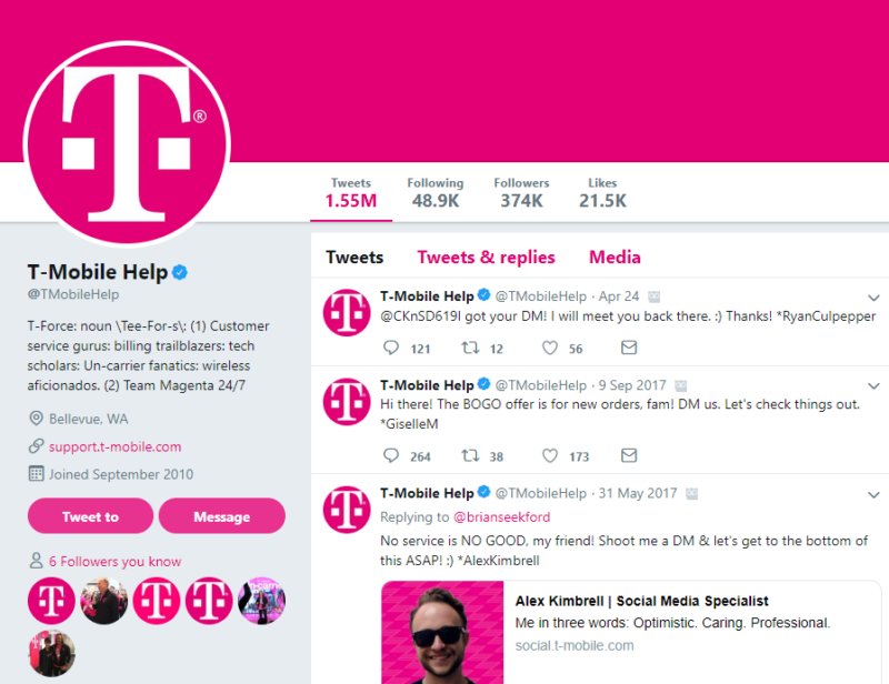 t mobile delivers great customer experiences on social media