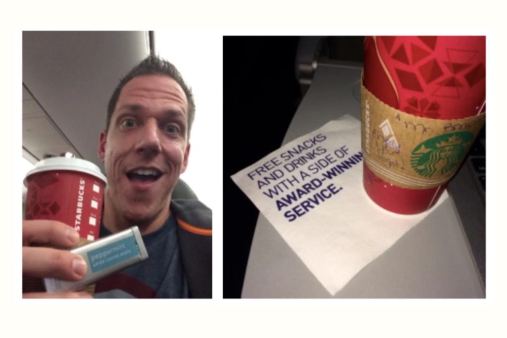 jetblue passenger surprise coffee