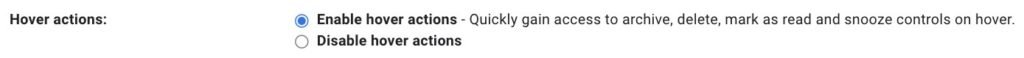 Organize Gmail using Hover actions