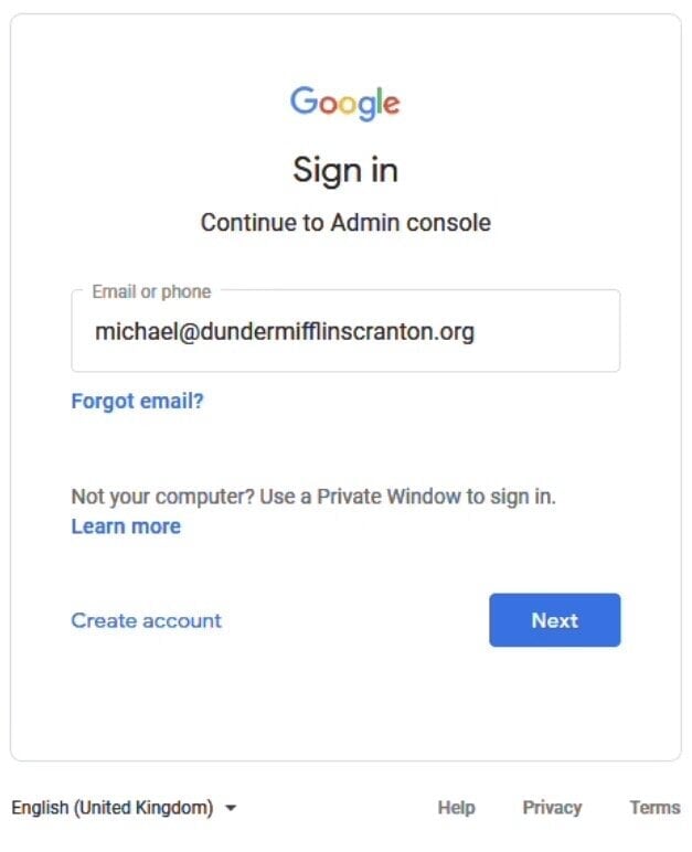 Admin console G suite - Set up G suite