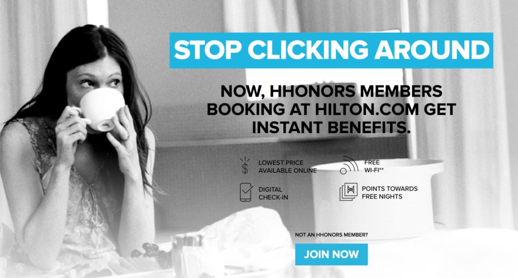 hilton stop clicking around campaign ad