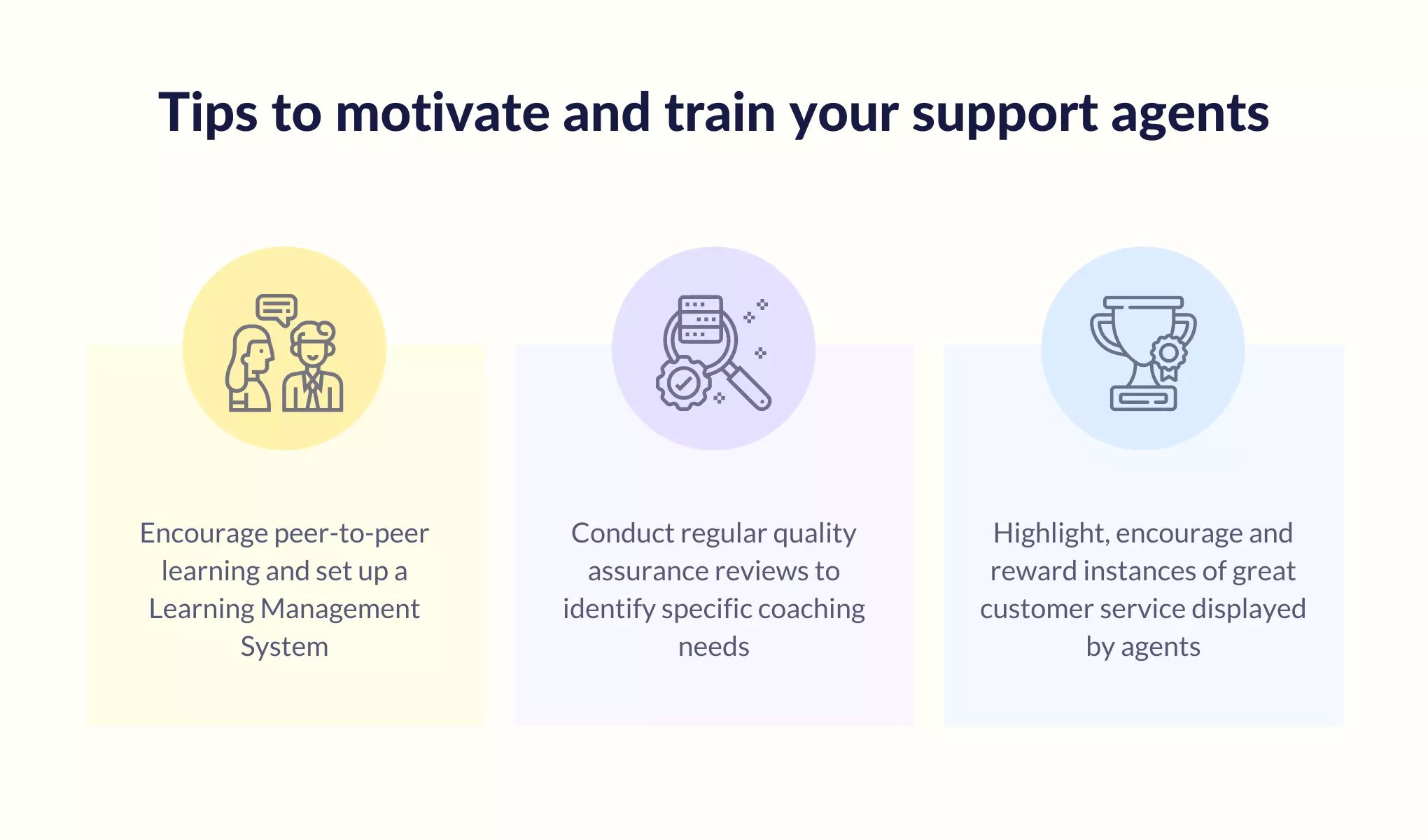 Motivate and train support agents