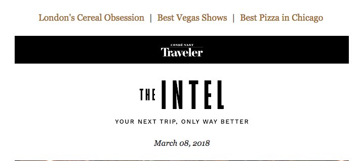 The email header by Conde Nast Travels - Gmail Templates