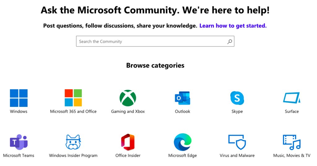 Microsoft''s community forums