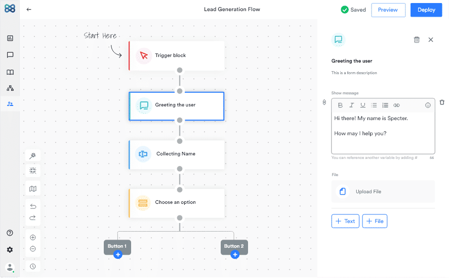 WotNot chatbot application