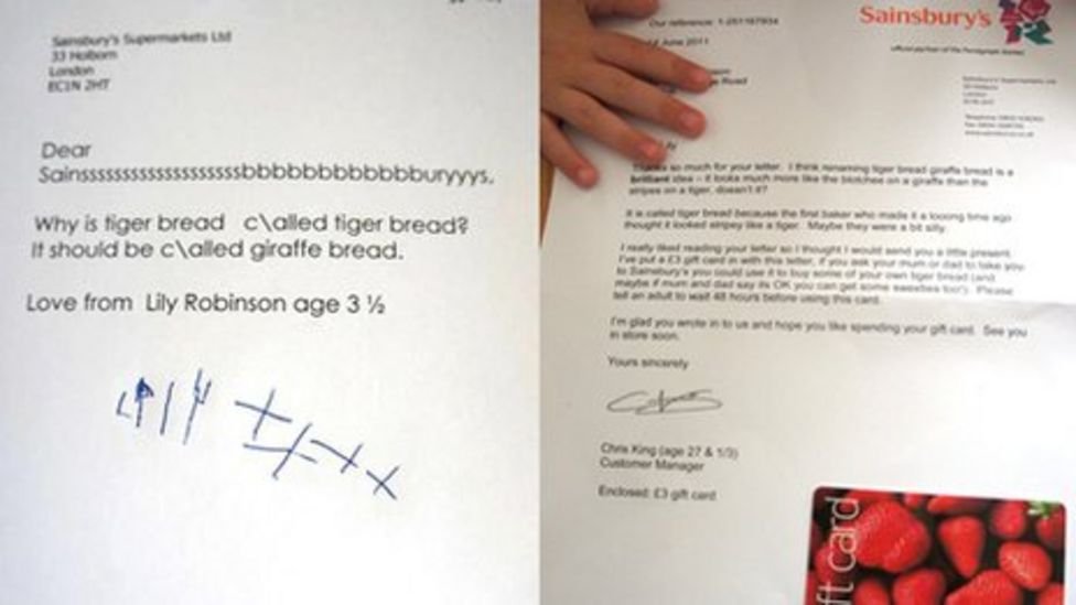 The letters exchanged between Sainsbury and the kid