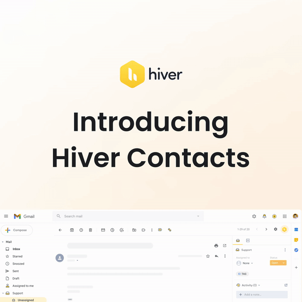 Get rich customer context at your fingertips with Hiver Contacts