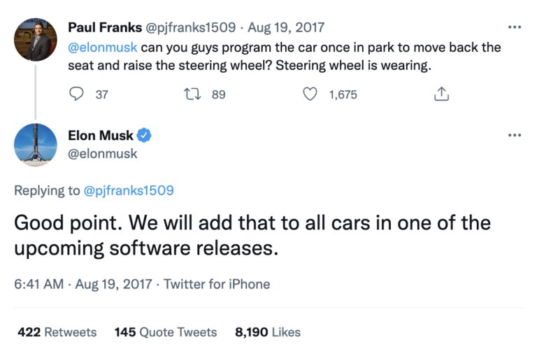 Elon Musk was quick to respond to a customer complaint