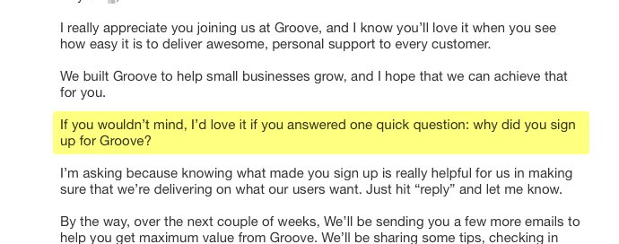 Groove uses customer feedback to optimize their onboarding process