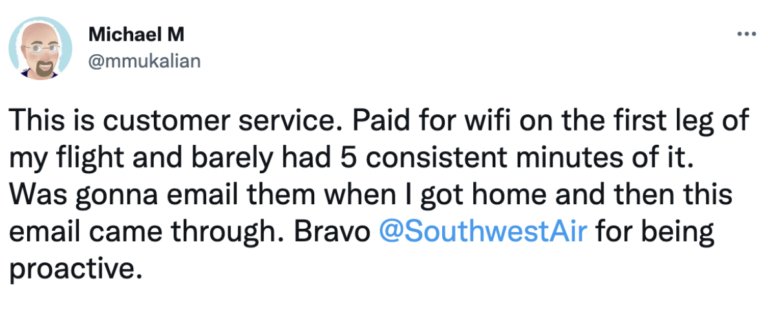 Customer service example - Southwest Airlines