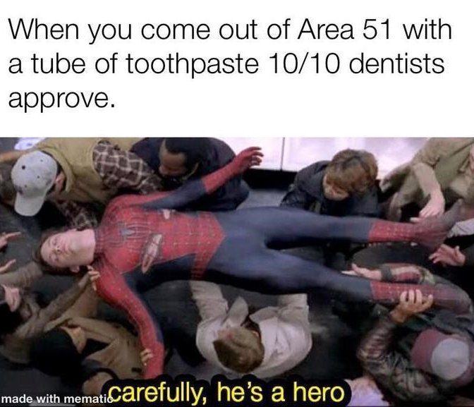 Spiderman meme on 9 out of 10 dentists