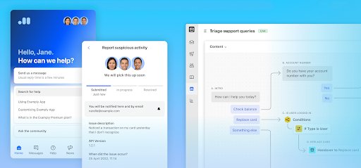 Customer support interface by Intercom