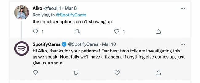 Spotify twitter customer service