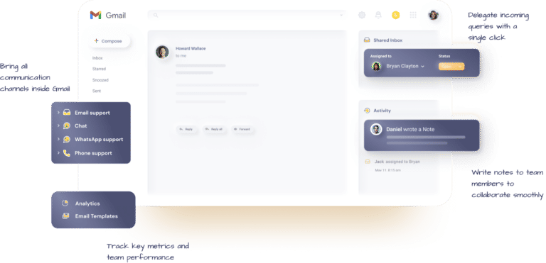 With Hiver, teams can manage emails right from within Gmail