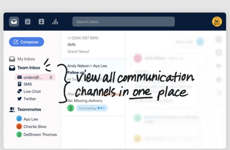 With Front, teams can centralize messages across channels