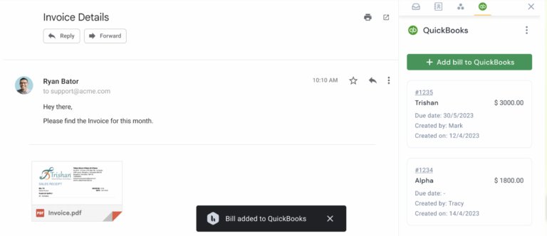Manage QuickBooks invoicing from the comfort of Gmail