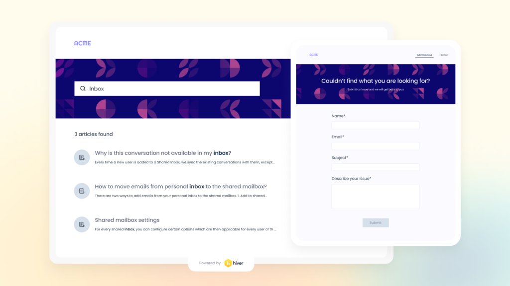 Screengrab of Hiver's Knowledge Base feature