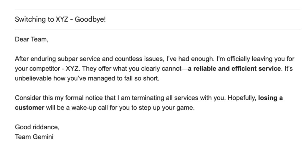The "I'm Leaving You for [Competitor]" Breakup Email