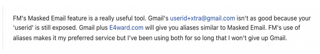 Review of Masked emails and Alias of Fastmail