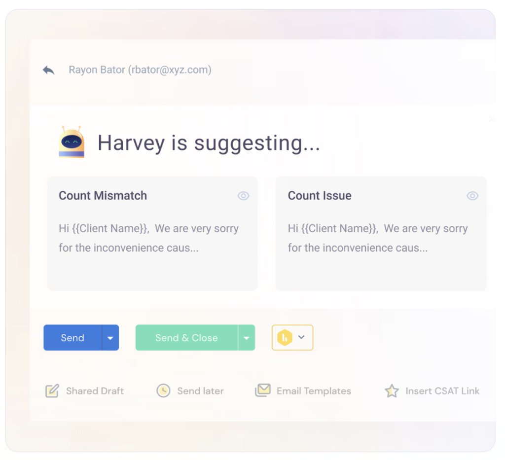 Intelligent email templates by Hiver's AI