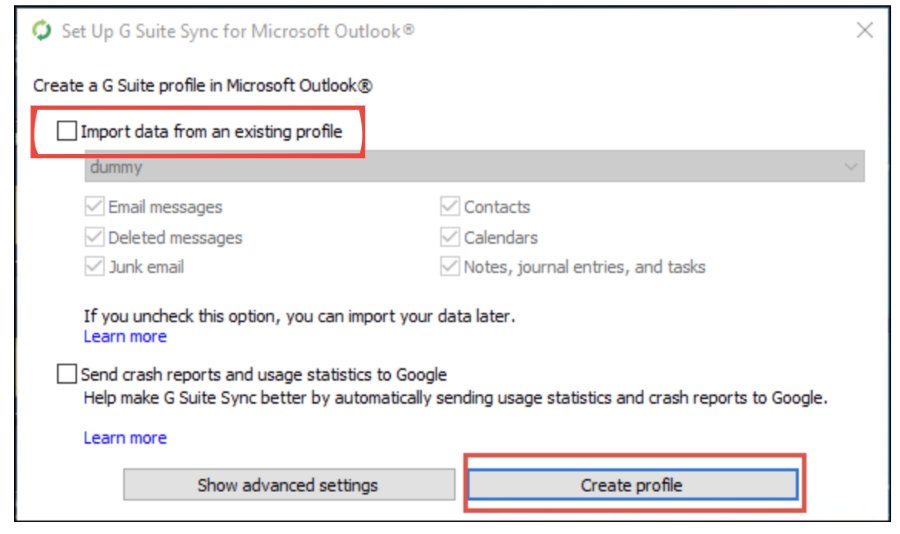 Importing data from gsuite