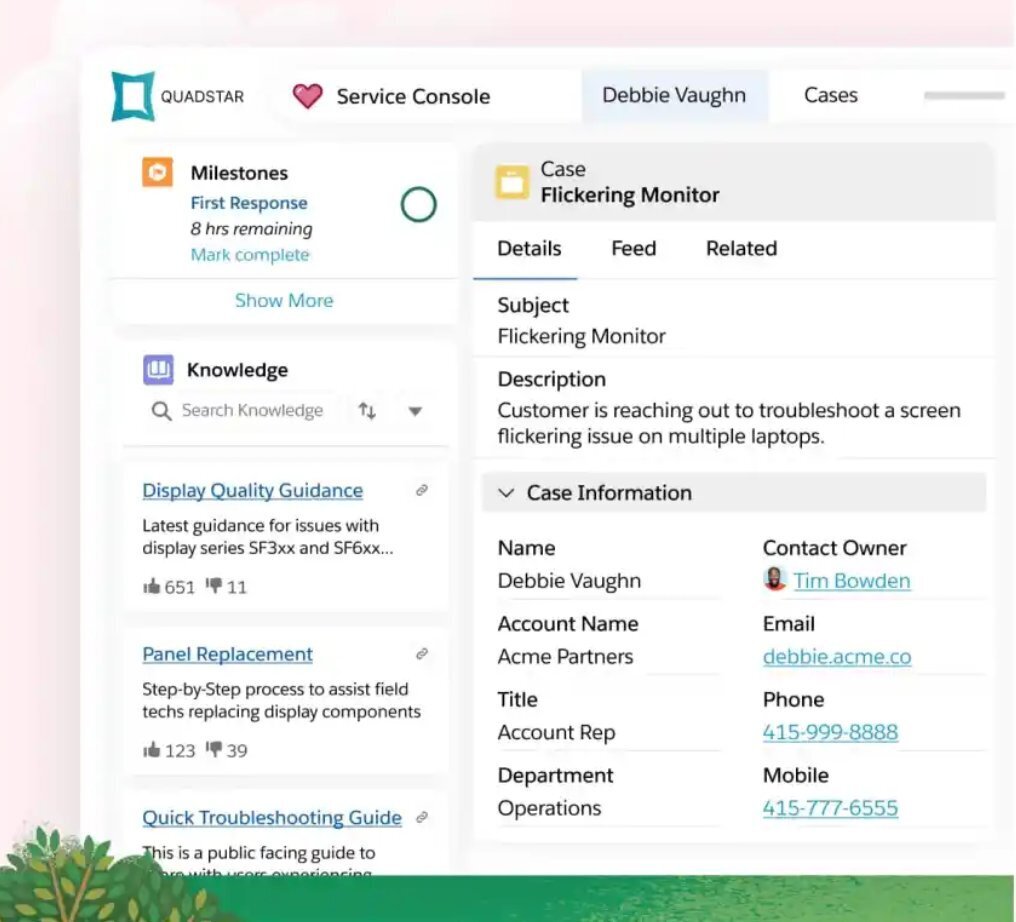 Salesforce Service Cloud’s UI