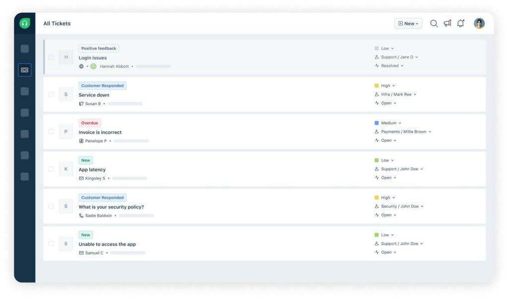 Freshdesk's interface