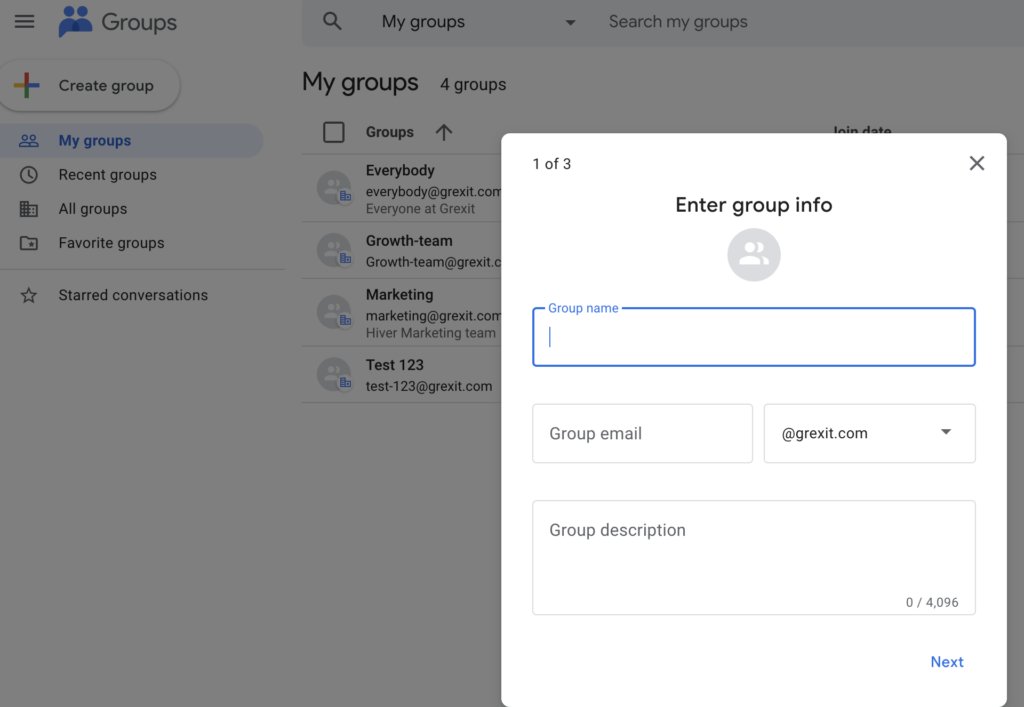 How to add details of your Google Groups