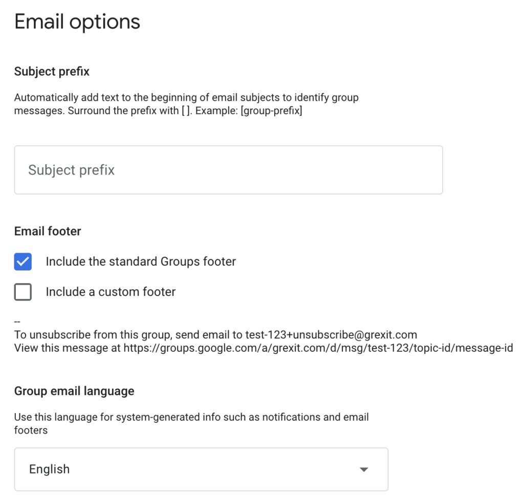 Email Options | Google Groups