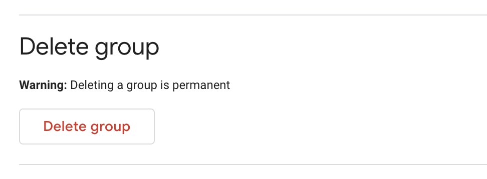 How to delete group in Google Groups 