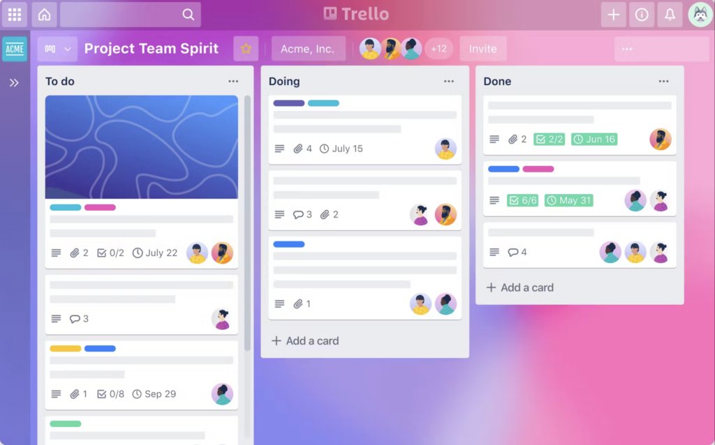 Trello interface