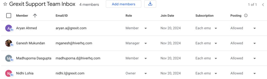 Google group setup complete