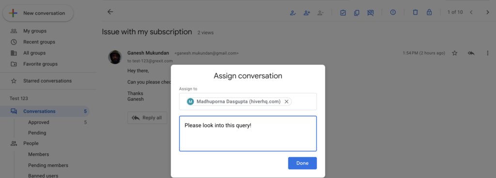 How to assign emails in Google Collaborative Inbox