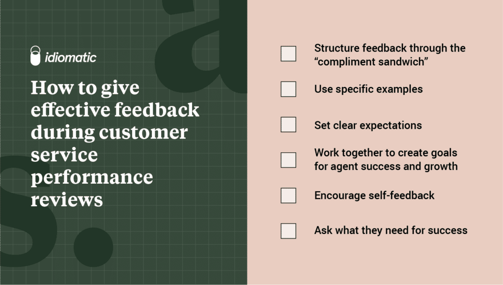 customer service agents actionable feedback.