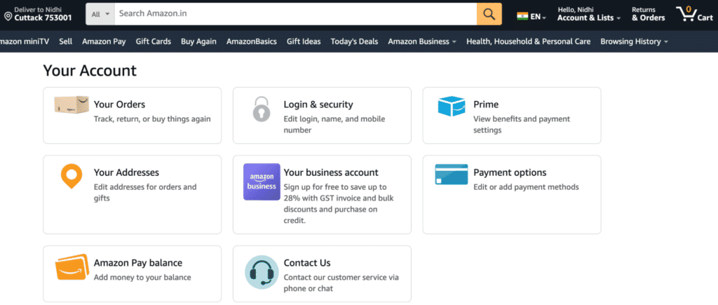 Amazon’s customer support portal