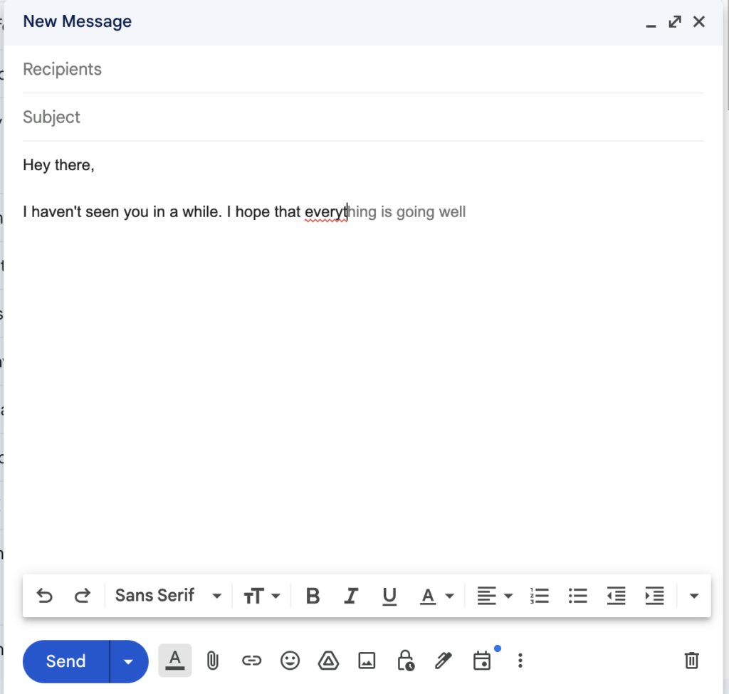 Gmail's smart compose feature