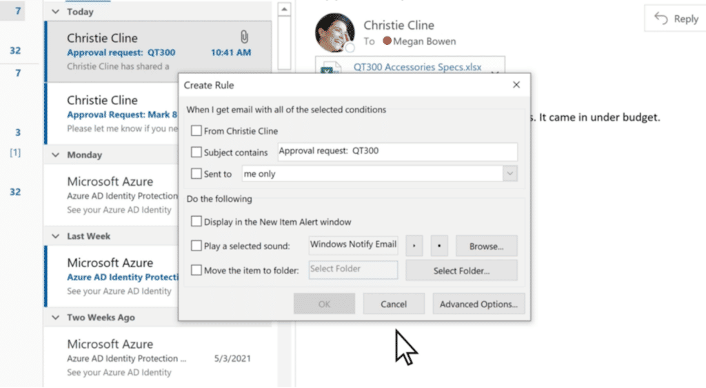 Leverage Outlook’s Rules Feature