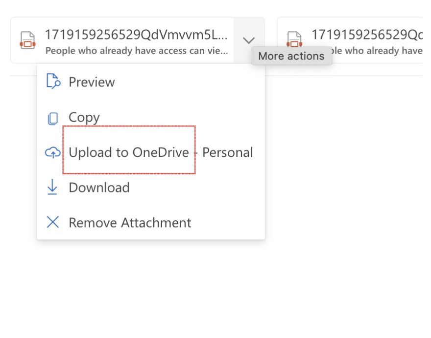 Save incoming attachments to OneDrive